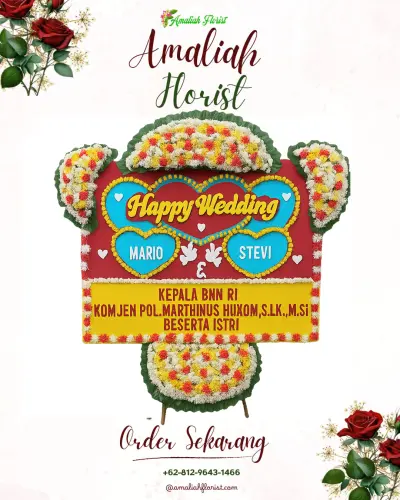 Karangan Papan Bunga Pernikahan di Wala-walaya